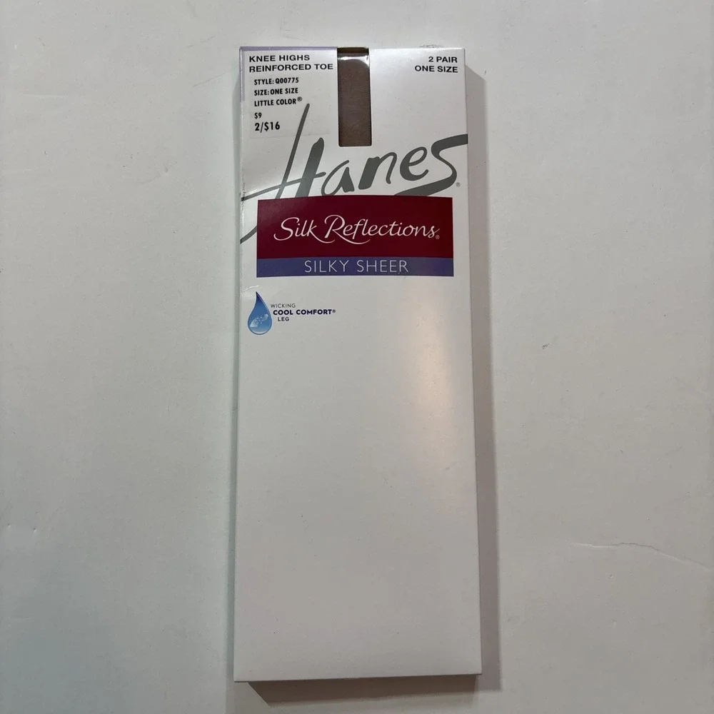 Hanes Silk Reflections‎ Silky Sheer Knee Highs with Reinforced Toe, 2-Pairs